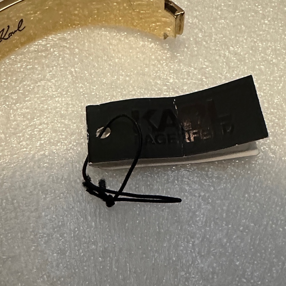 Karl Lagerfeld made with Swarovski Crystal - Black and Gold Bangle Bracelet - Picture 6 of 6